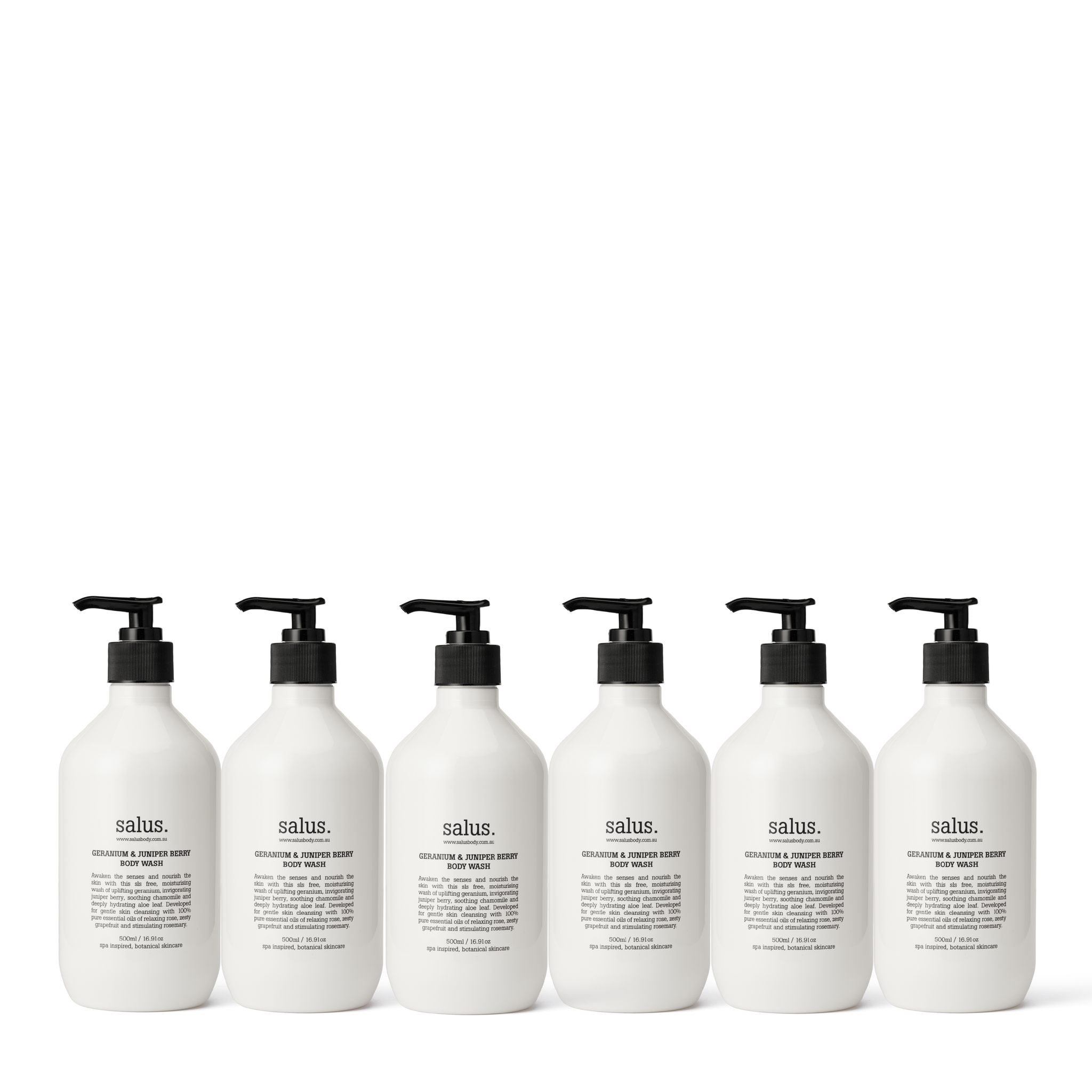 Body Wash, Geranium & Juniper Berry – 6 Pack